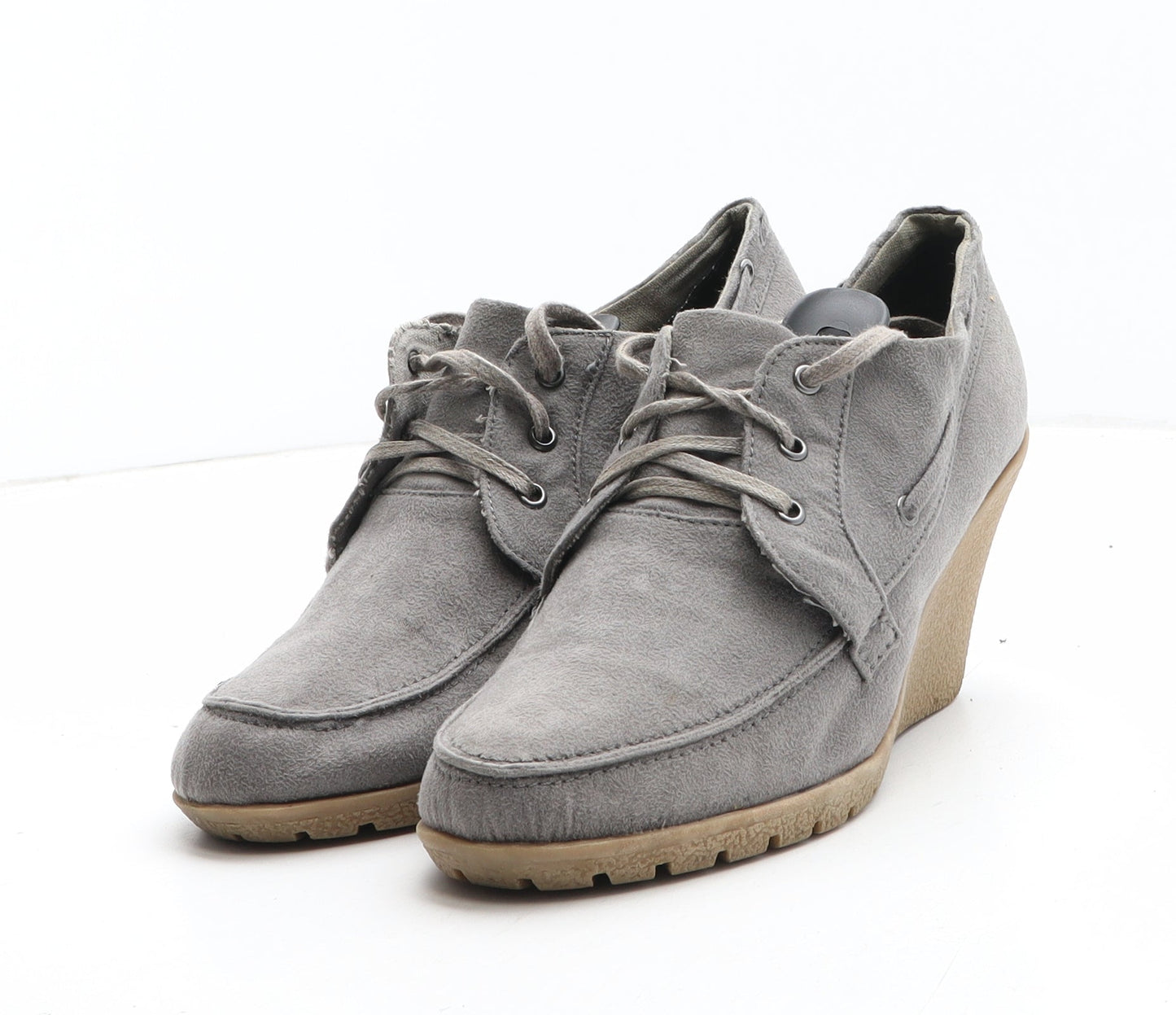 Preworn Womens Grey Synthetic Bootie Boot UK