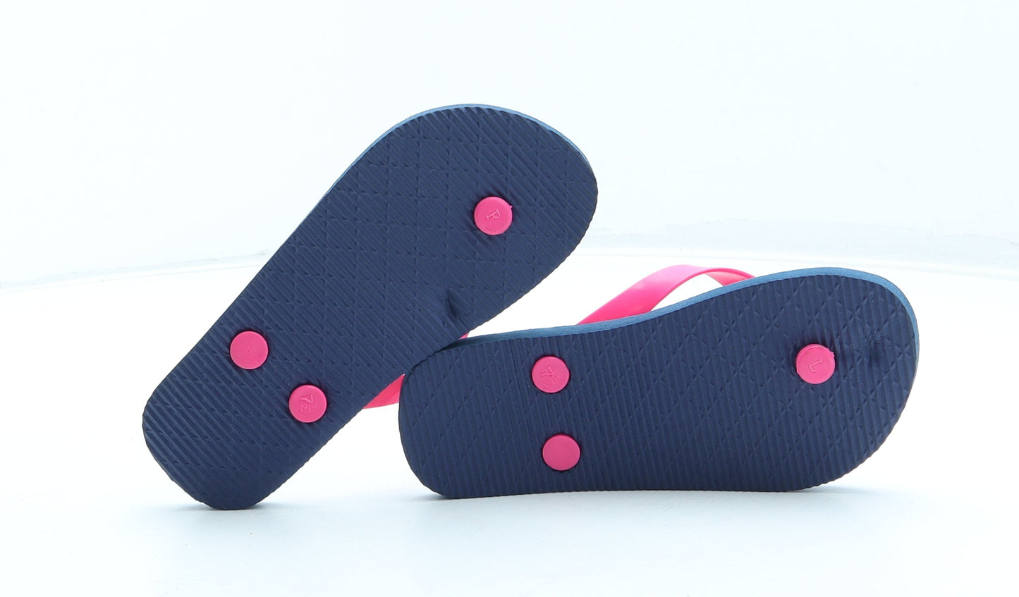Preworn Girls Blue Rubber Thong Sandal UK 10 28 - Flamingo Pattern Size UK 10-11