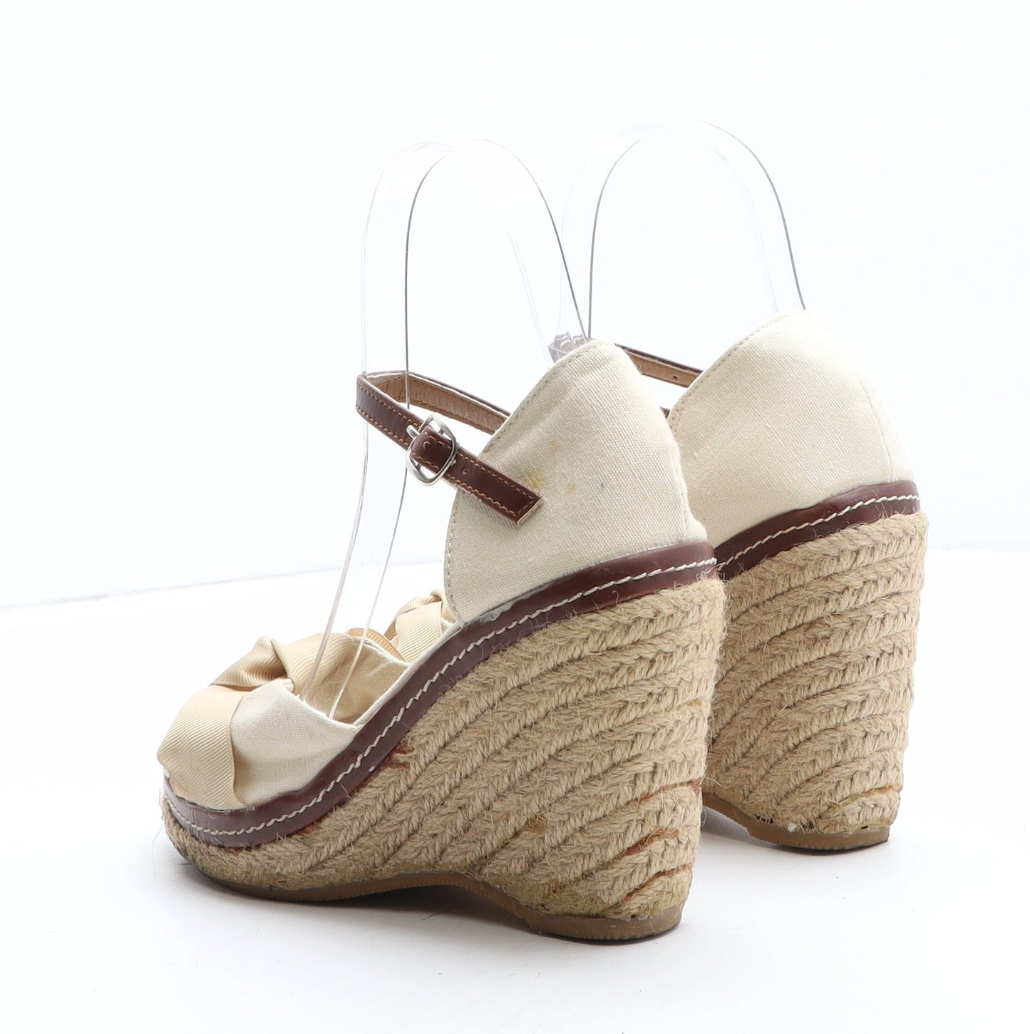 Atmosphere Womens Beige Synthetic Espadrille Heel UK