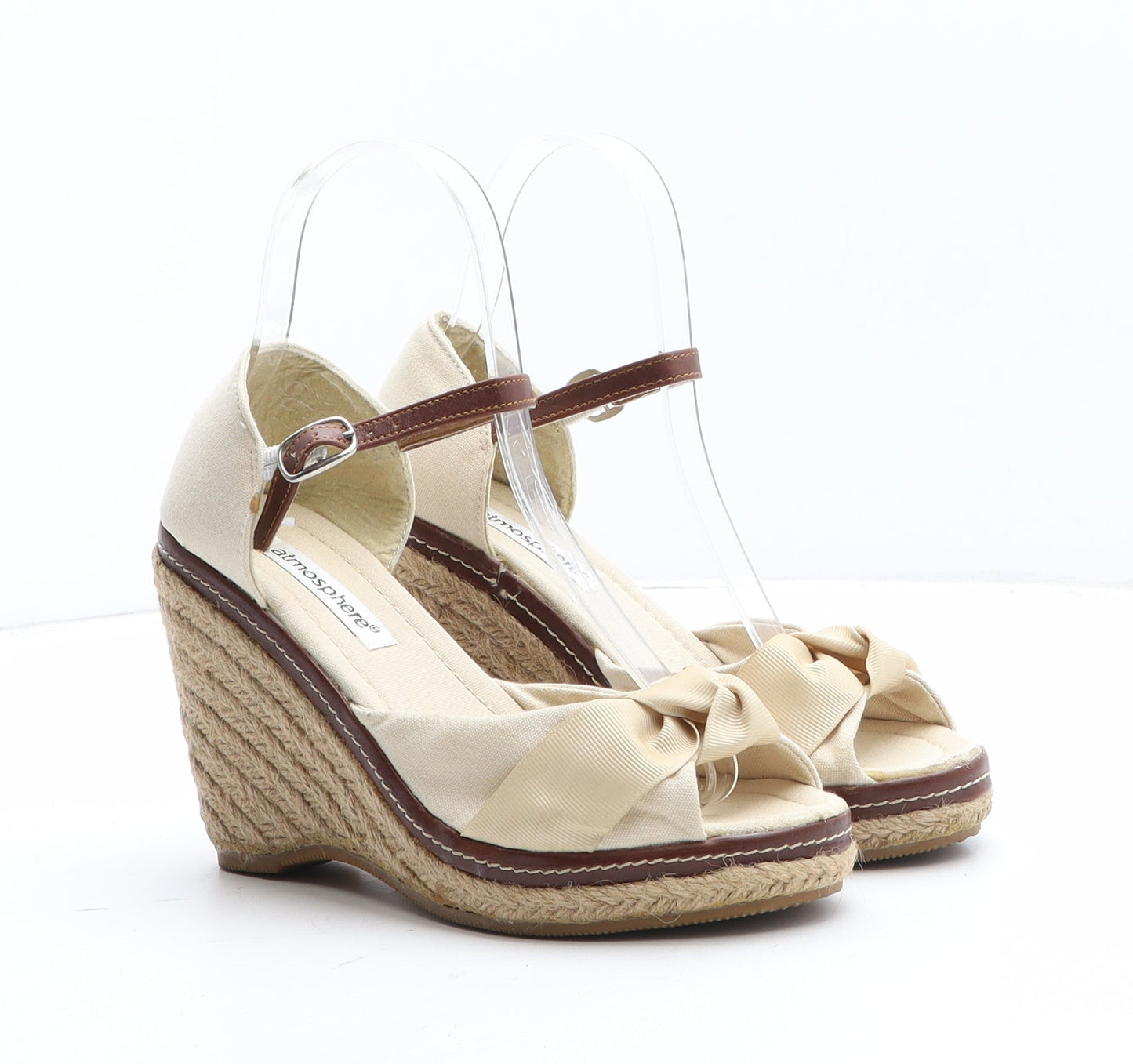 Atmosphere Womens Beige Synthetic Espadrille Heel UK
