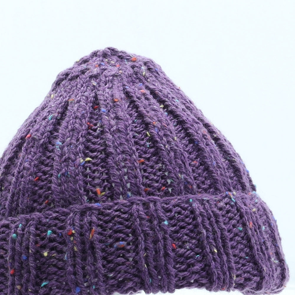 Preworn Girls Purple Acrylic Beanie Size S