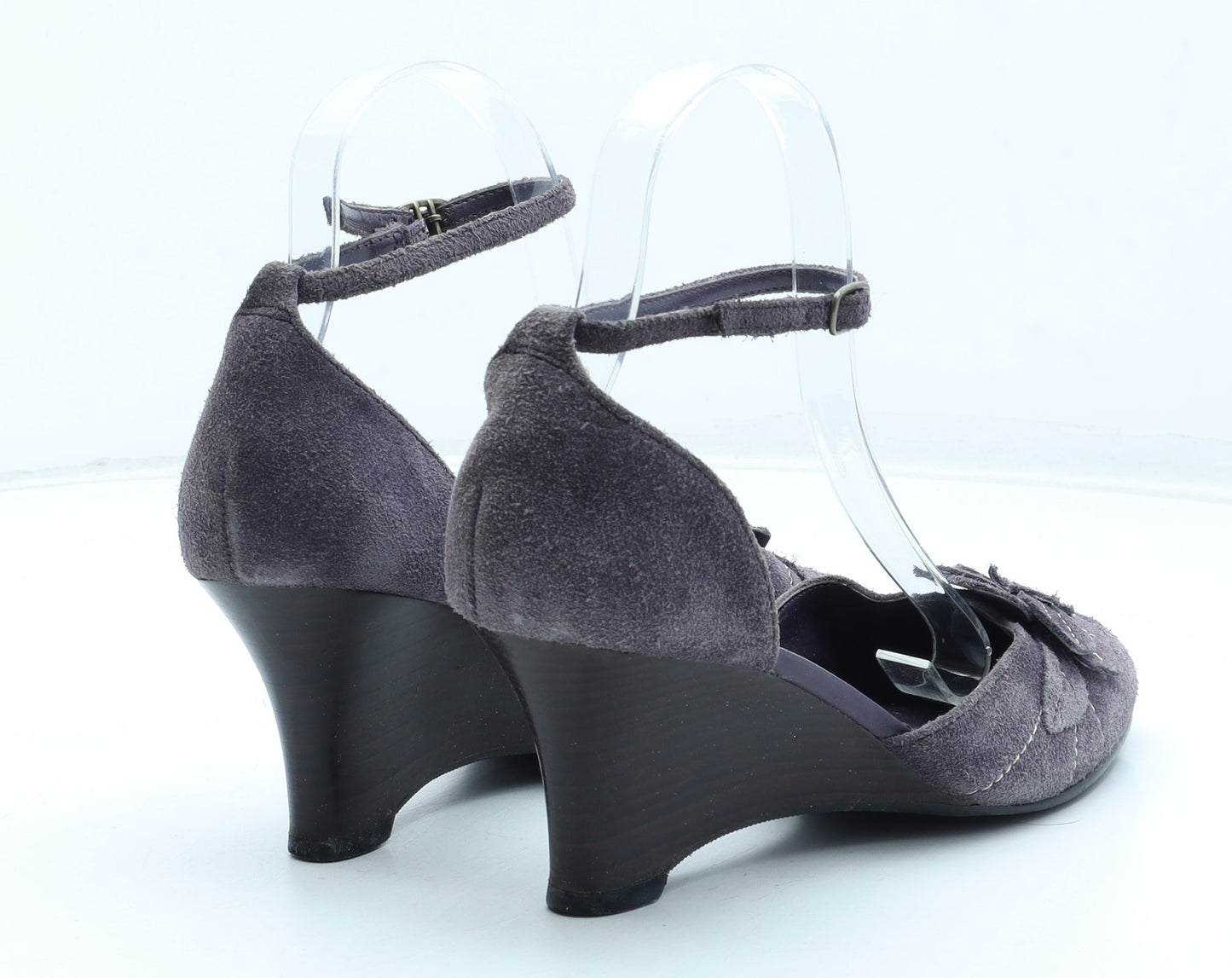 Preworn Womens Purple Floral Leather Strappy Heel UK