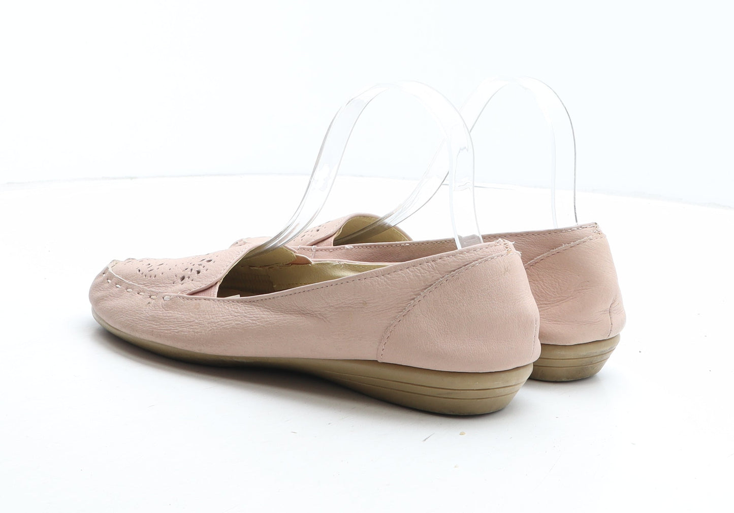 Preworn Womens Pink Geometric Synthetic Slip On Casual UK