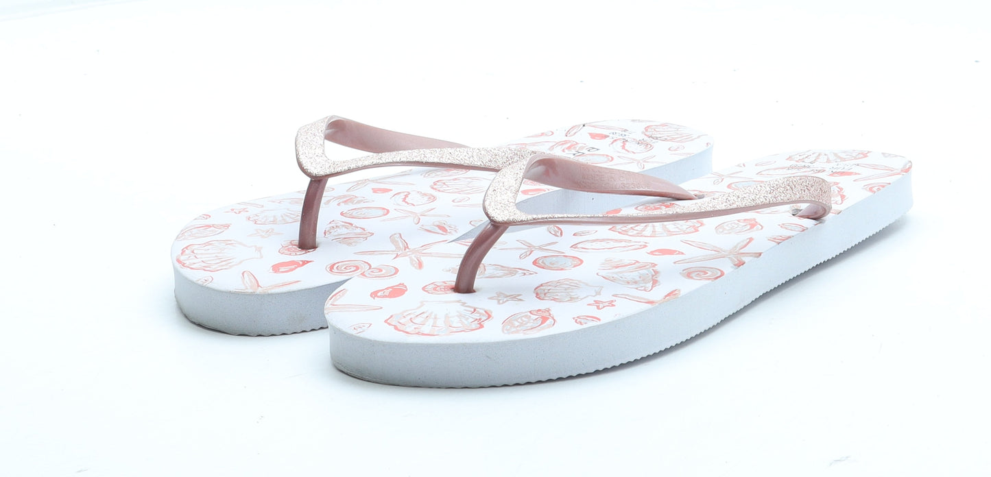 Primark Womens White Rubber Thong Sandal UK