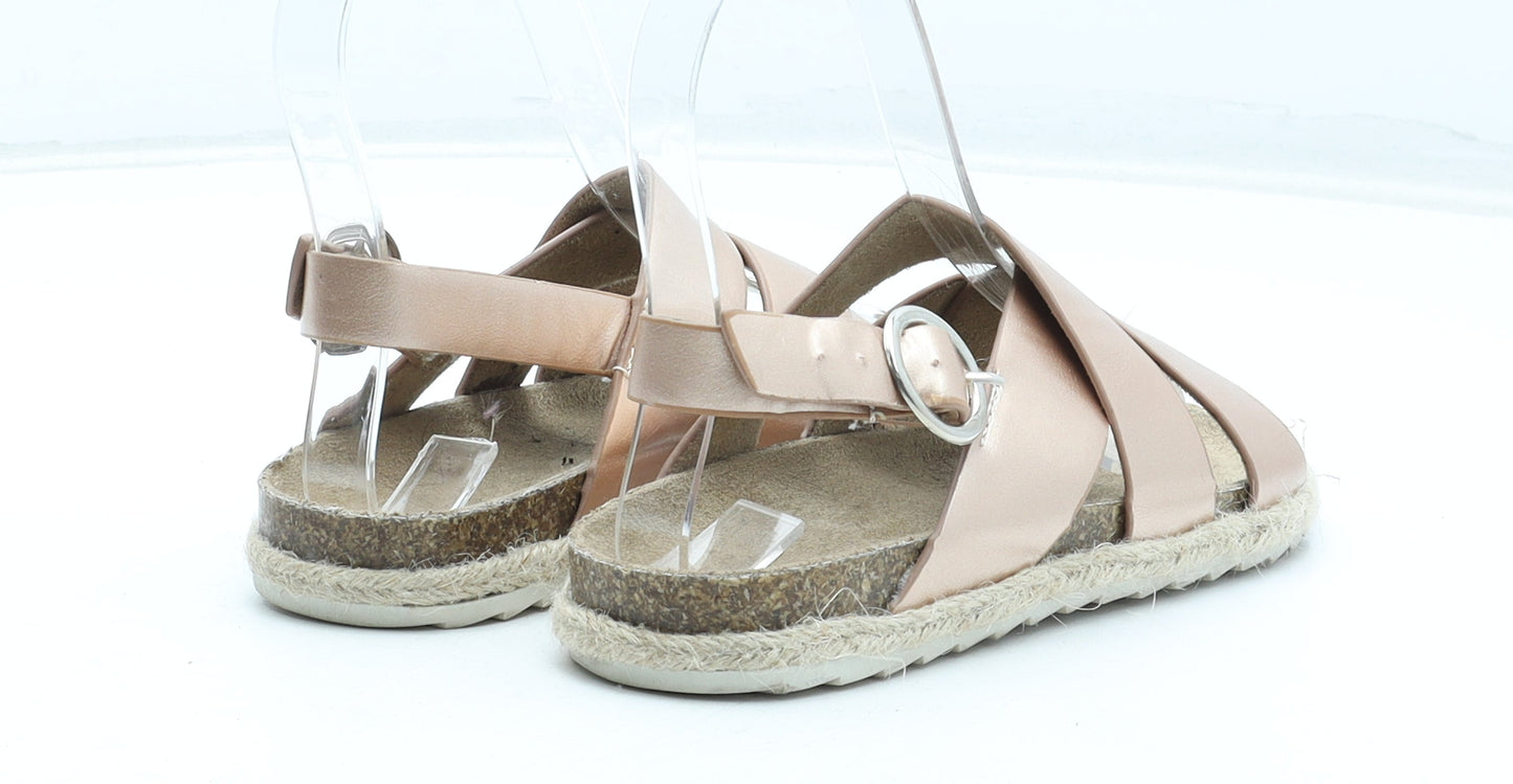 Preworn Girls Pink Polyester Slip On Sandal UK 1 32