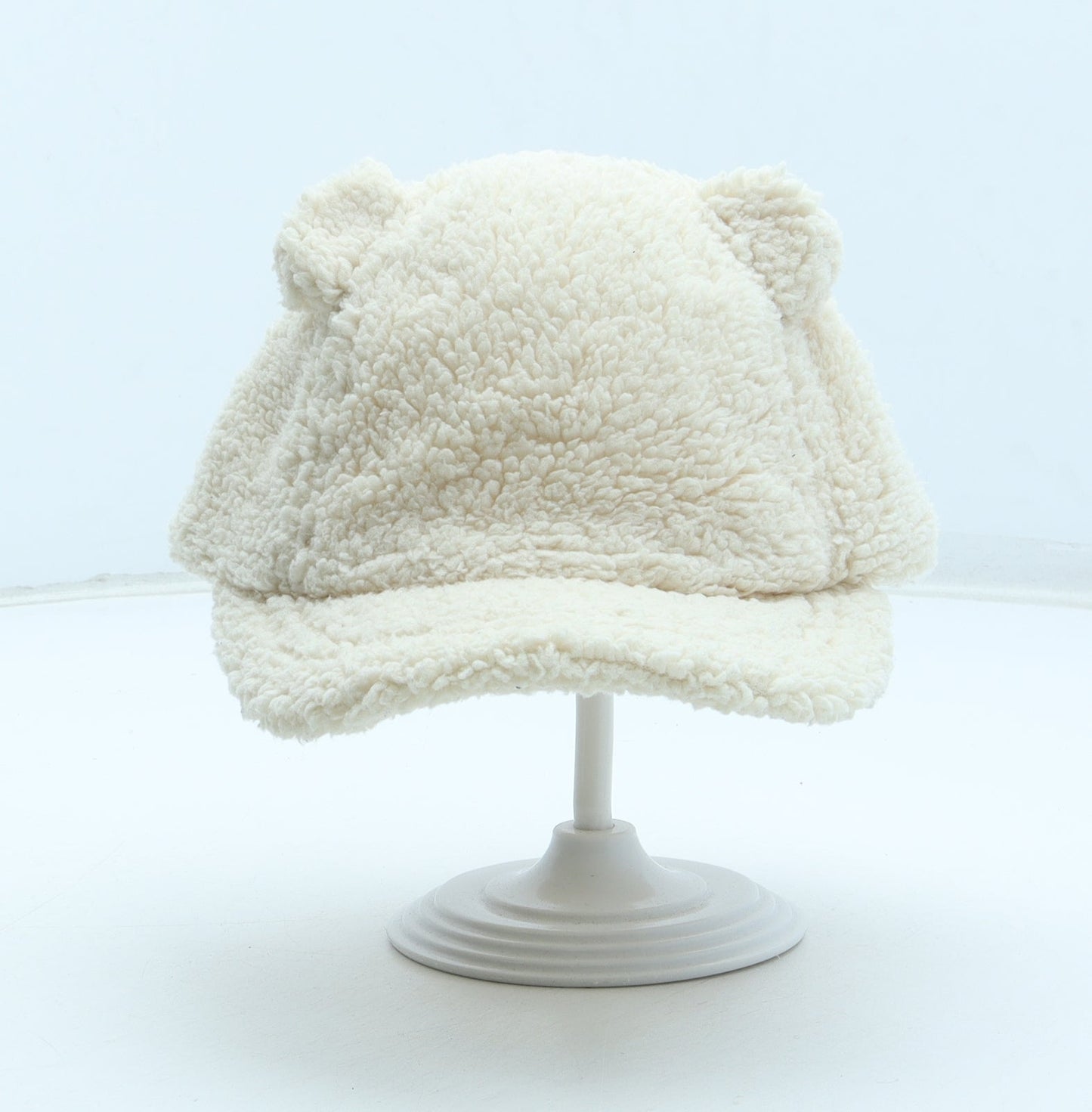 Preworn Girls Ivory Polyester Peaked Cap Size S