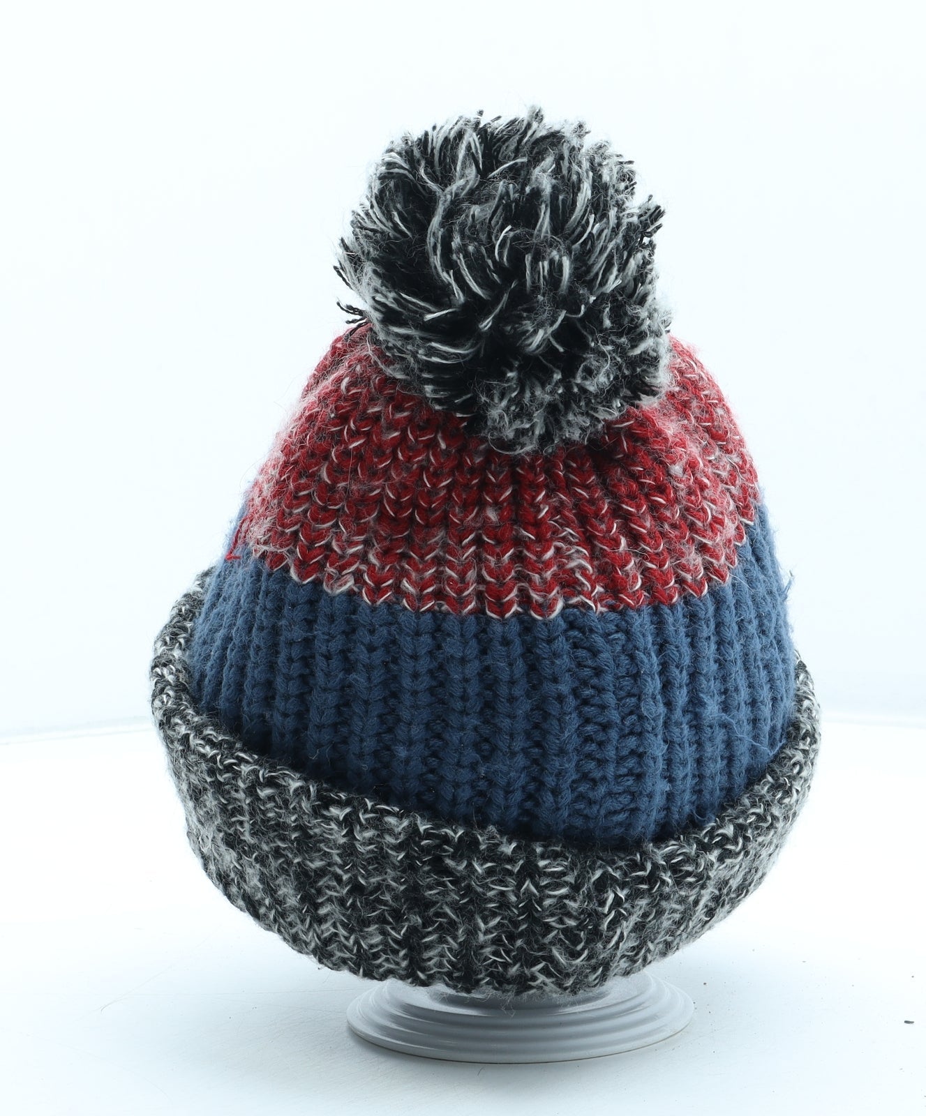 Preworn Boys Multicoloured Colourblock Acrylic Bobble Hat One Size