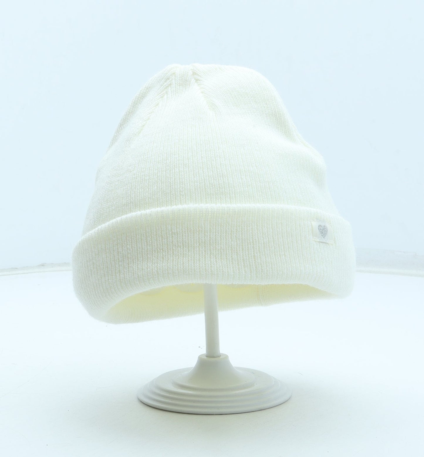 George Girls White Acrylic Beanie Size S - Size 4-8 years