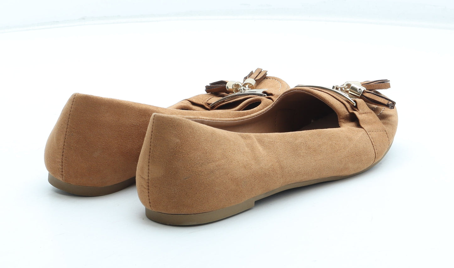 Atmosphere Womens Brown Polyester Slip On Flat UK