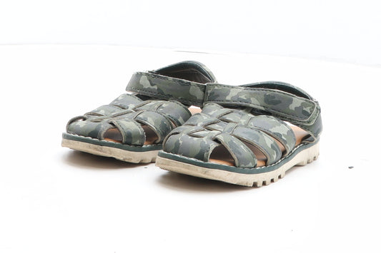 F&F Boys Green Camouflage Synthetic Fisherman Sandal UK 7