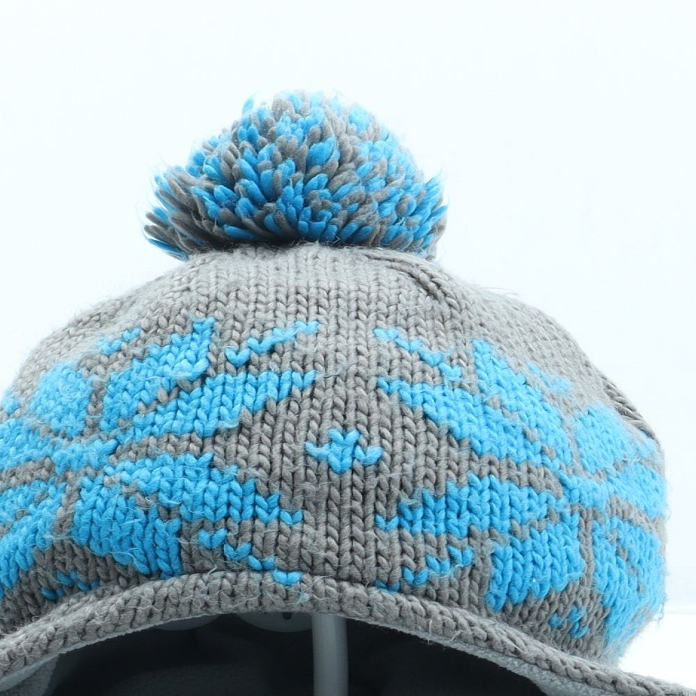 Preworn Mens Blue Fair Isle Acrylic Winter Hat One Size