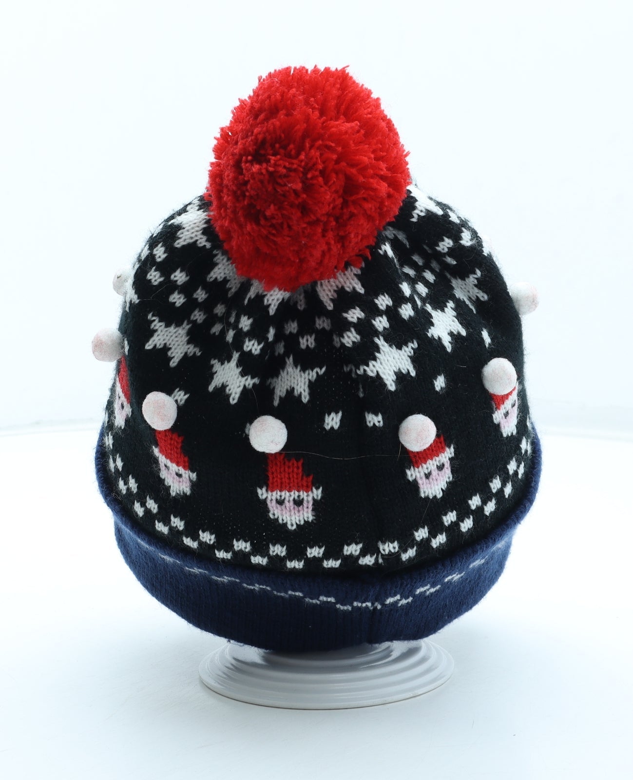 Preworn Mens Multicoloured Fair Isle Acrylic Winter Hat One Size - Merry Christmas