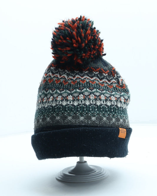 Preworn Boys Multicoloured Fair Isle Acrylic Bobble Hat One Size