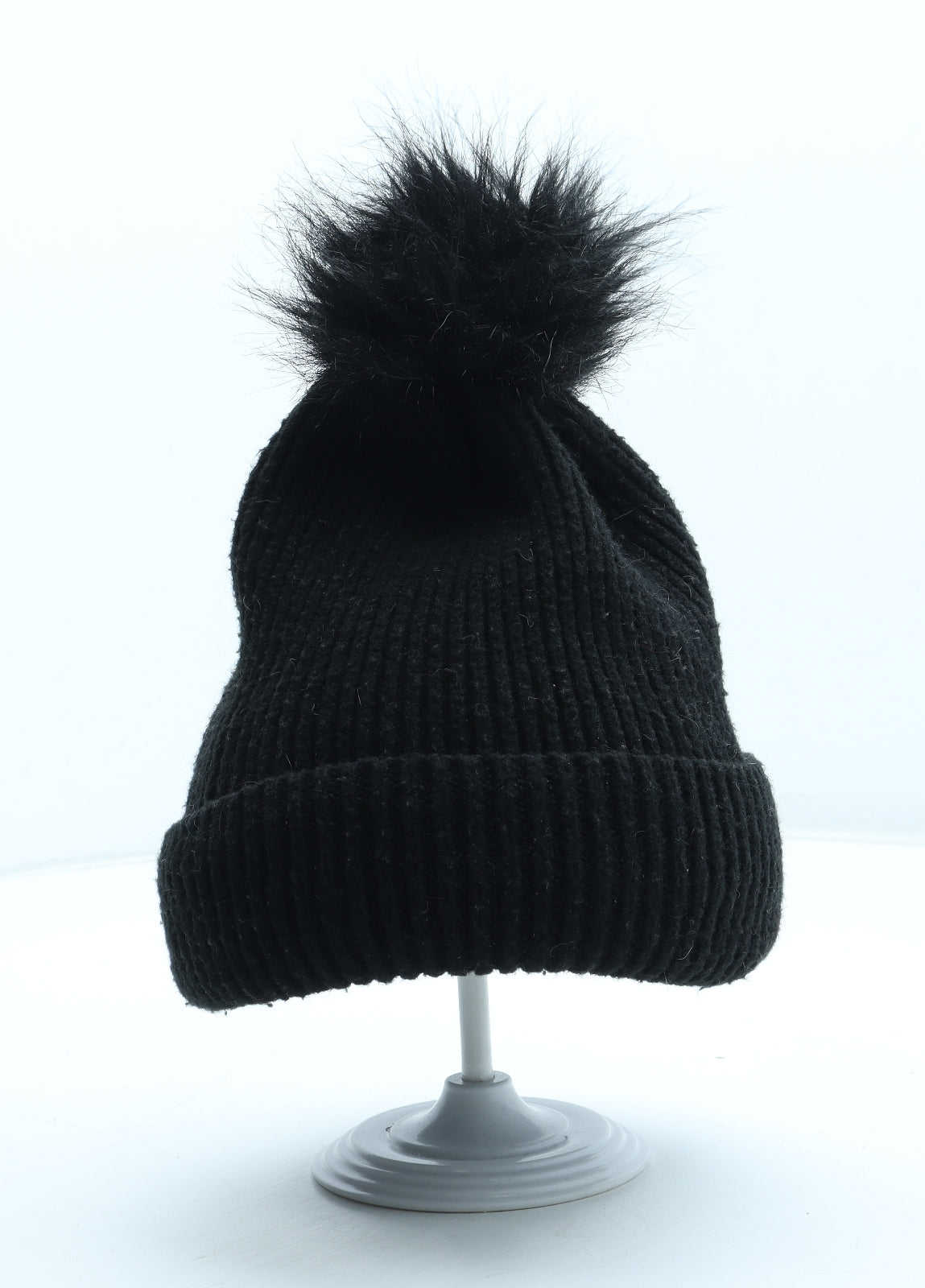 Primark Womens Black Acrylic Bobble Hat One Size