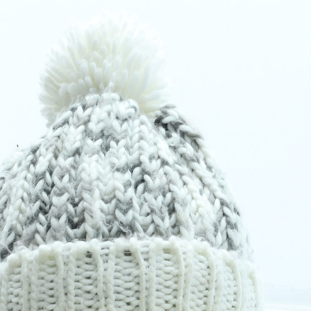 Preworn Womens Grey Acrylic Bobble Hat One Size