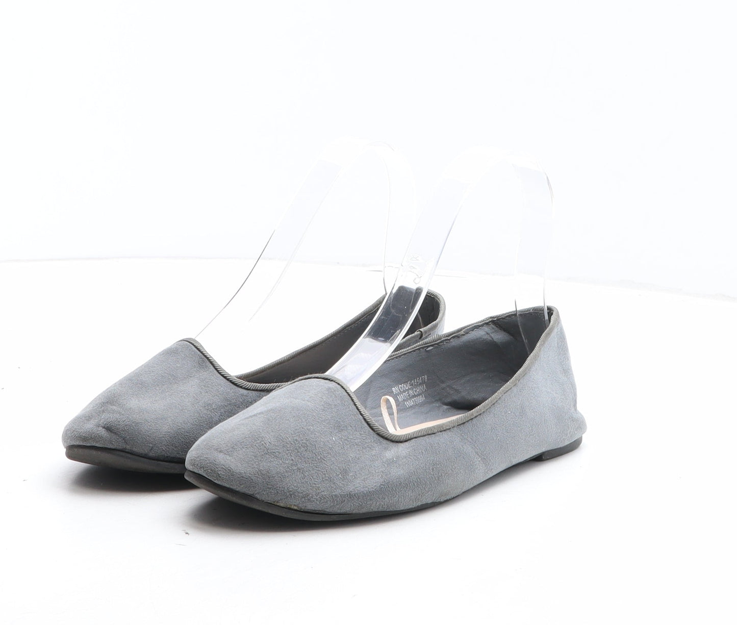 Atmosphere Womens Grey Synthetic Slip On Flat UK