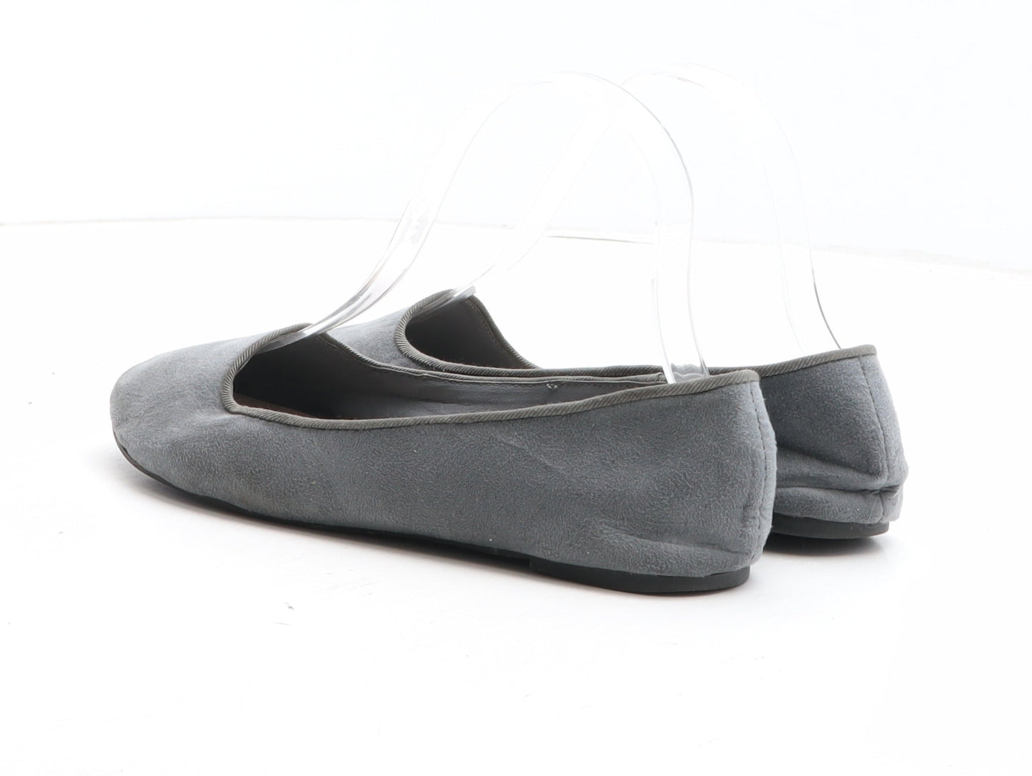 Atmosphere Womens Grey Synthetic Slip On Flat UK