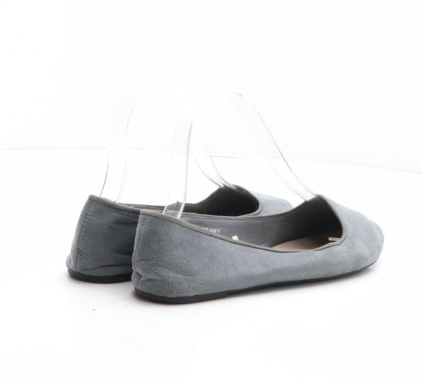 Atmosphere Womens Grey Synthetic Slip On Flat UK