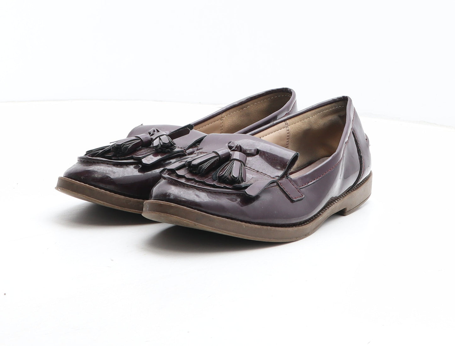 Primark Womens Purple Leather Loafer Casual UK