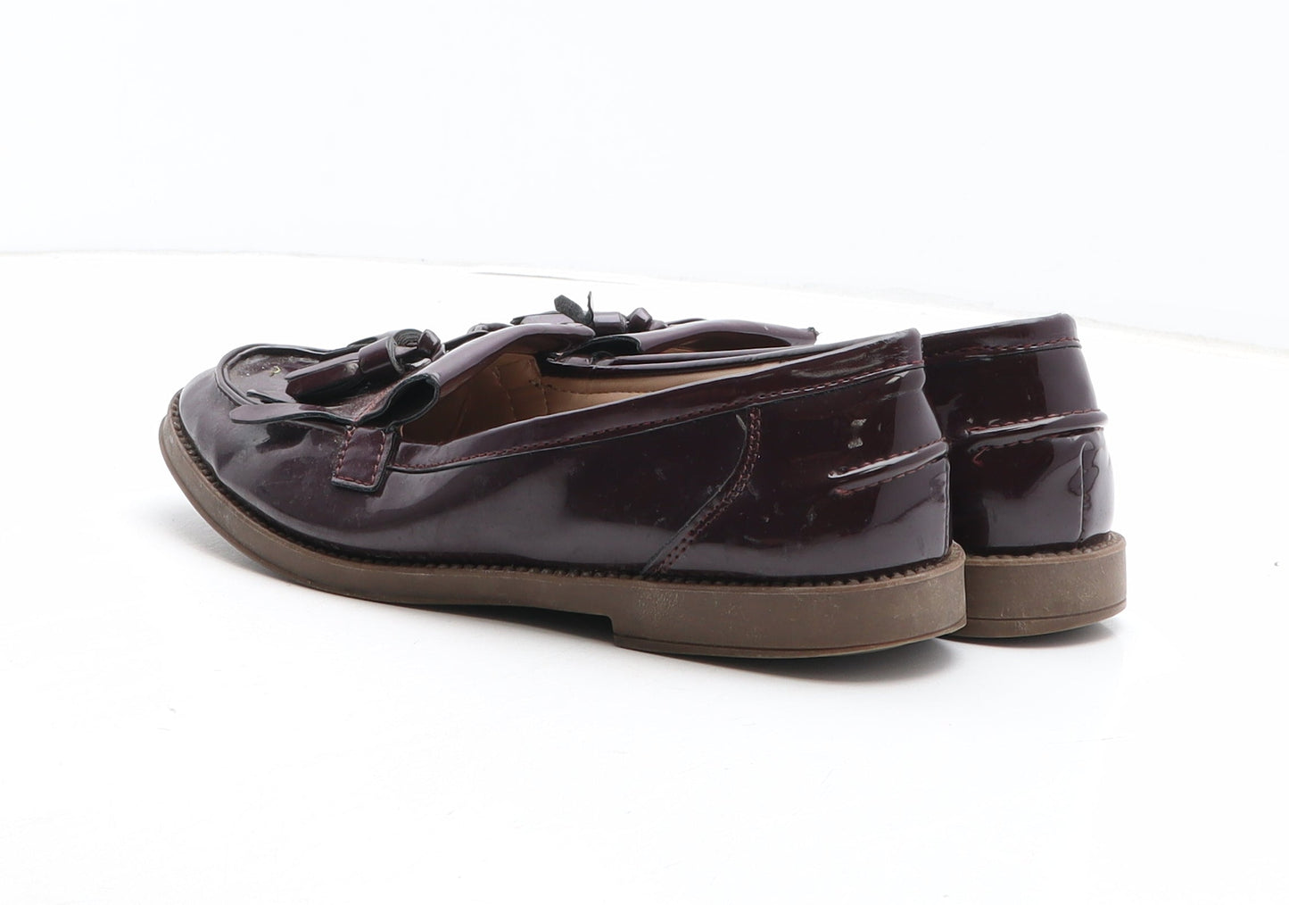 Primark Womens Purple Leather Loafer Casual UK