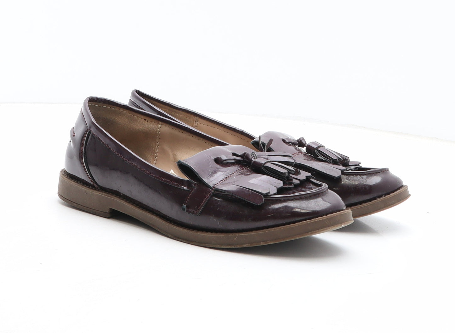 Primark Womens Purple Leather Loafer Casual UK