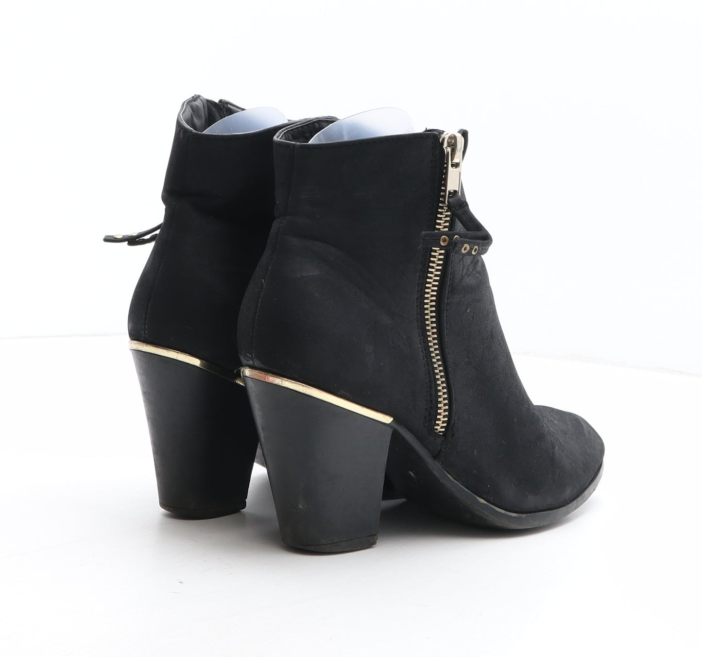 Preworn Womens Black Synthetic Bootie Boot UK