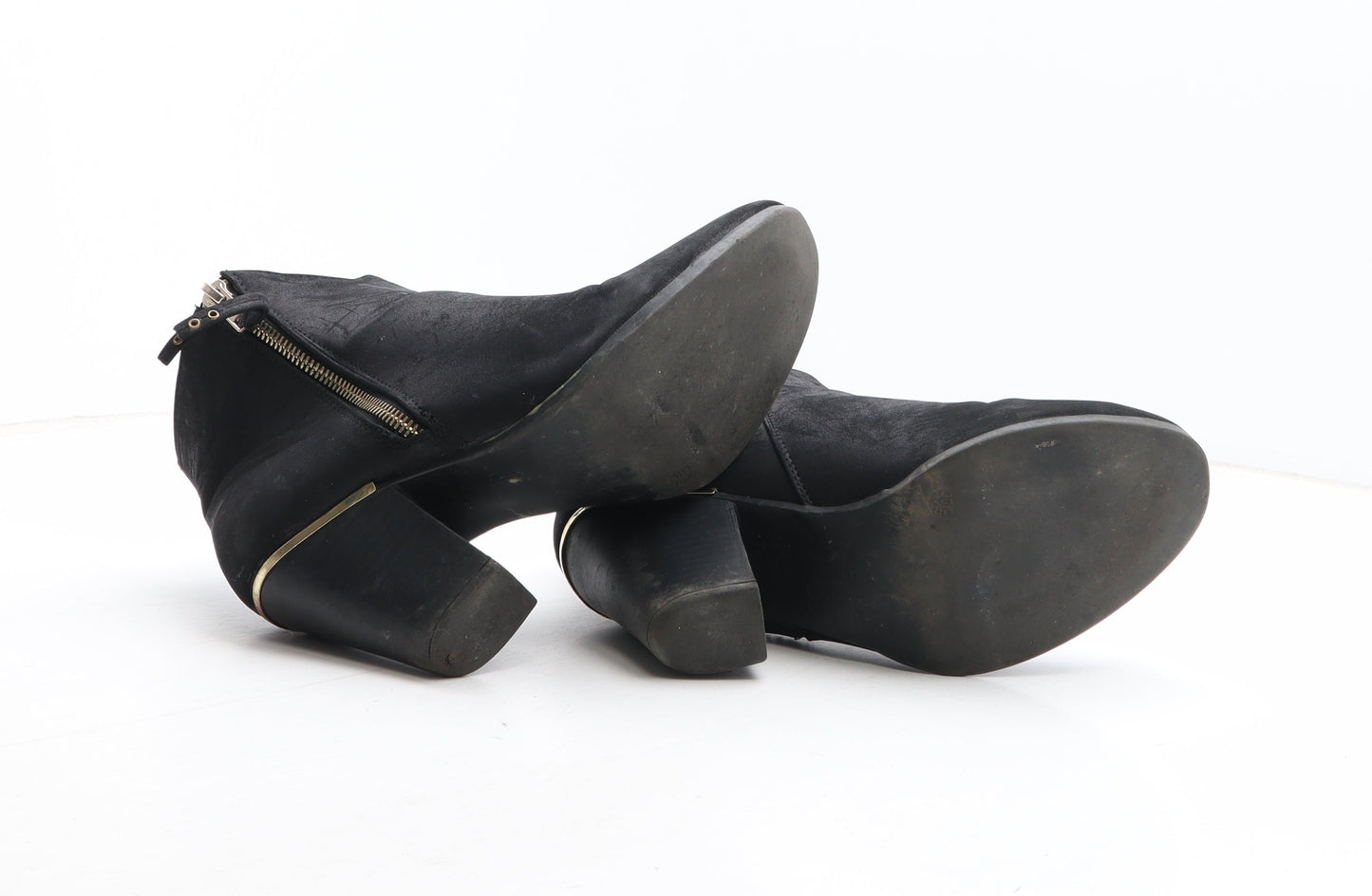 Preworn Womens Black Synthetic Bootie Boot UK