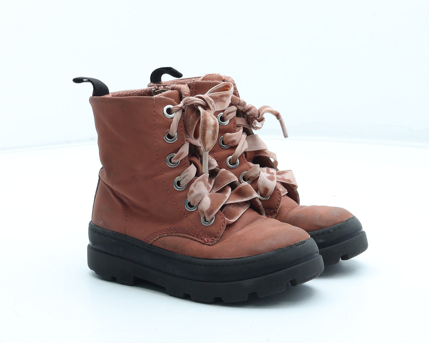 H&M Girls Pink Polyurethane Bootie Boot UK 8.5 26