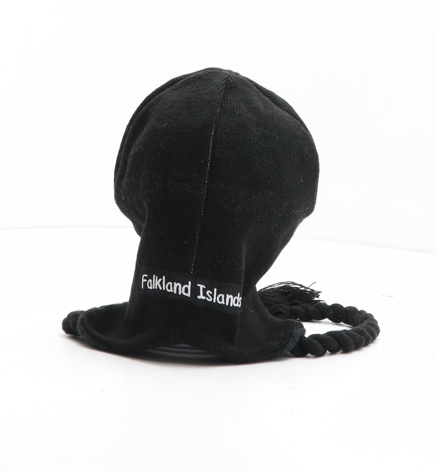 Preworn Womens Black Acrylic Winter Hat One Size - Penguin Detail