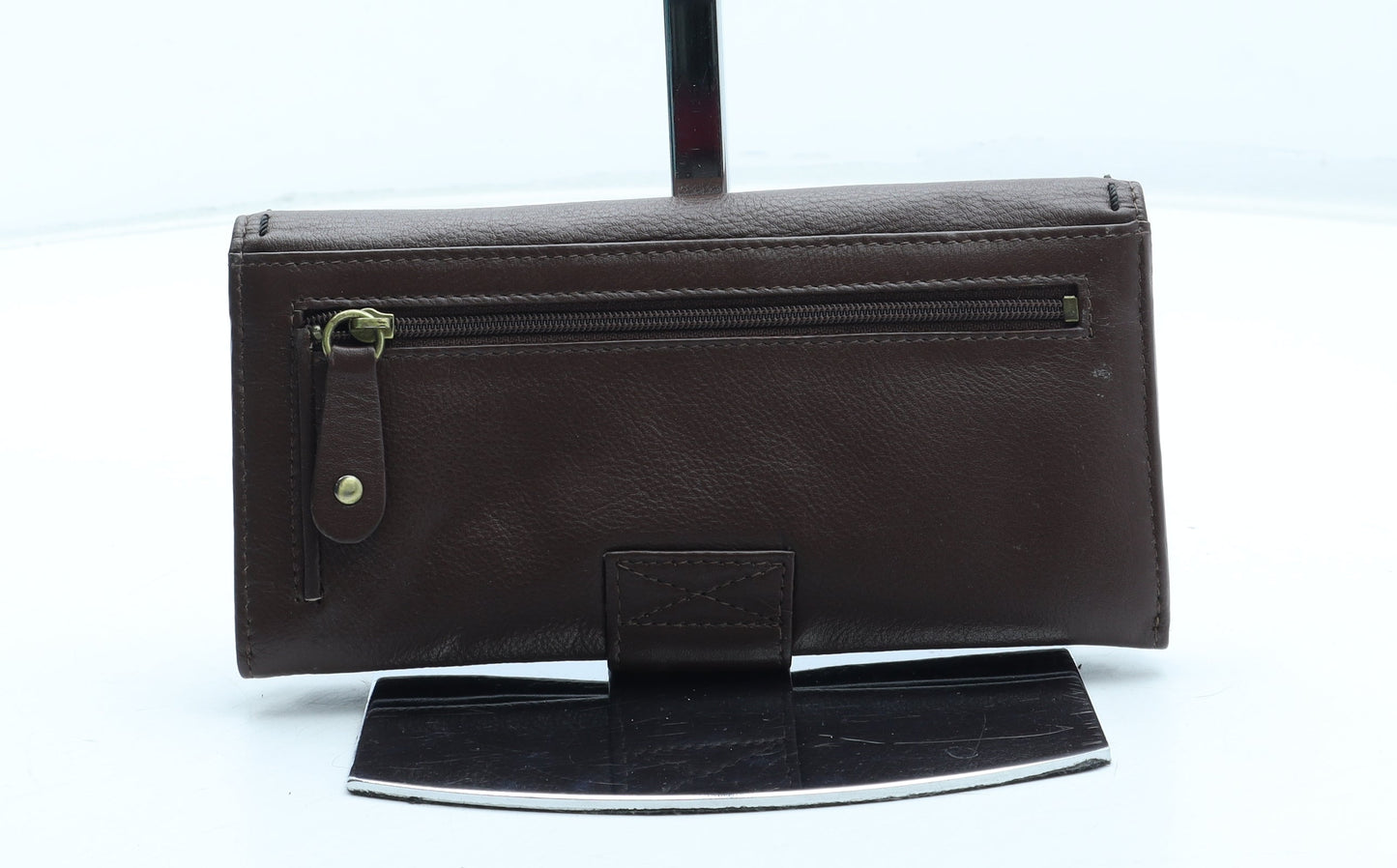 Preworn Womens Brown Leather Bow Tie Wallet Size M