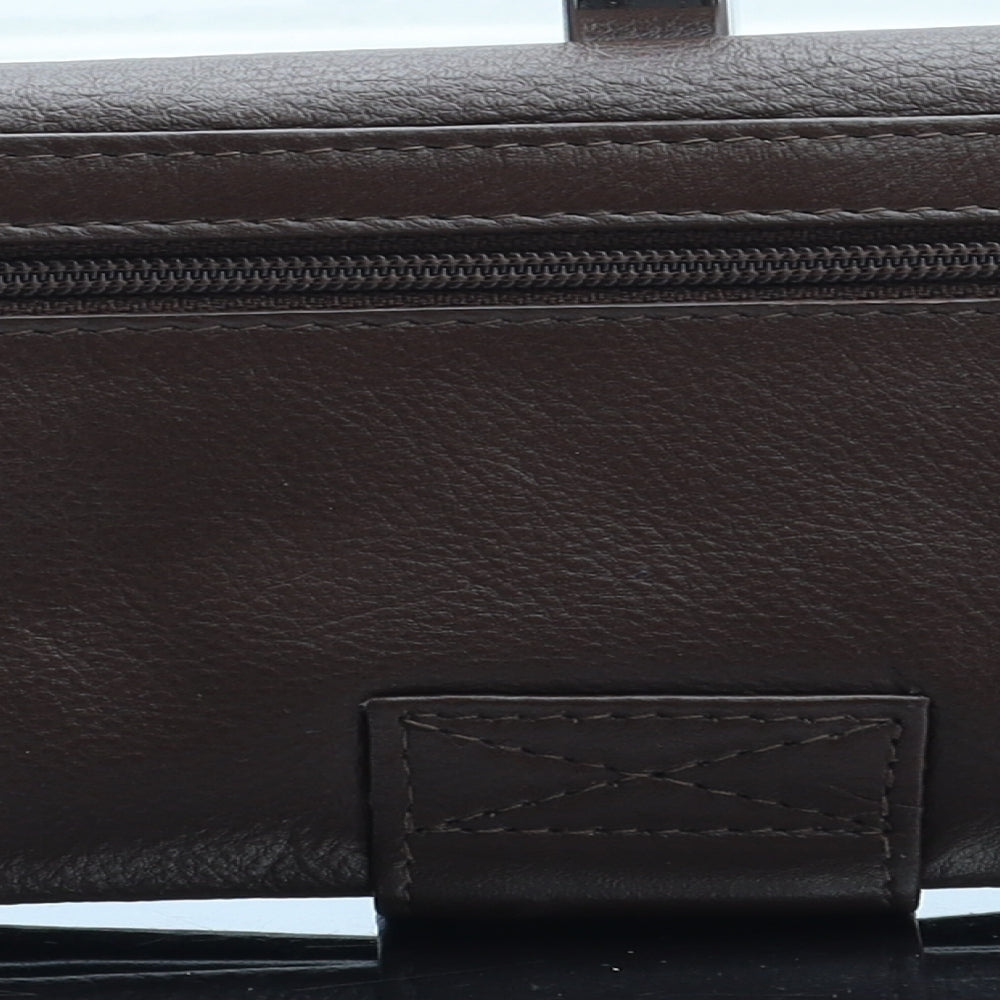 Preworn Womens Brown Leather Bow Tie Wallet Size M