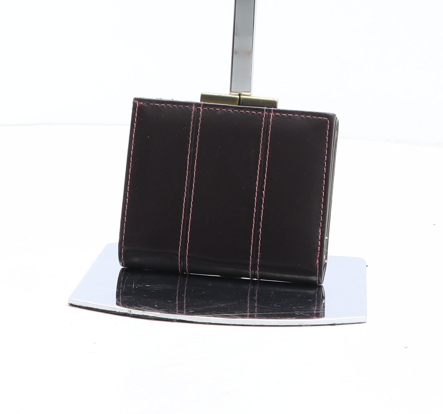 Preworn Womens Brown Polyurethane Bow Tie Wallet Size S