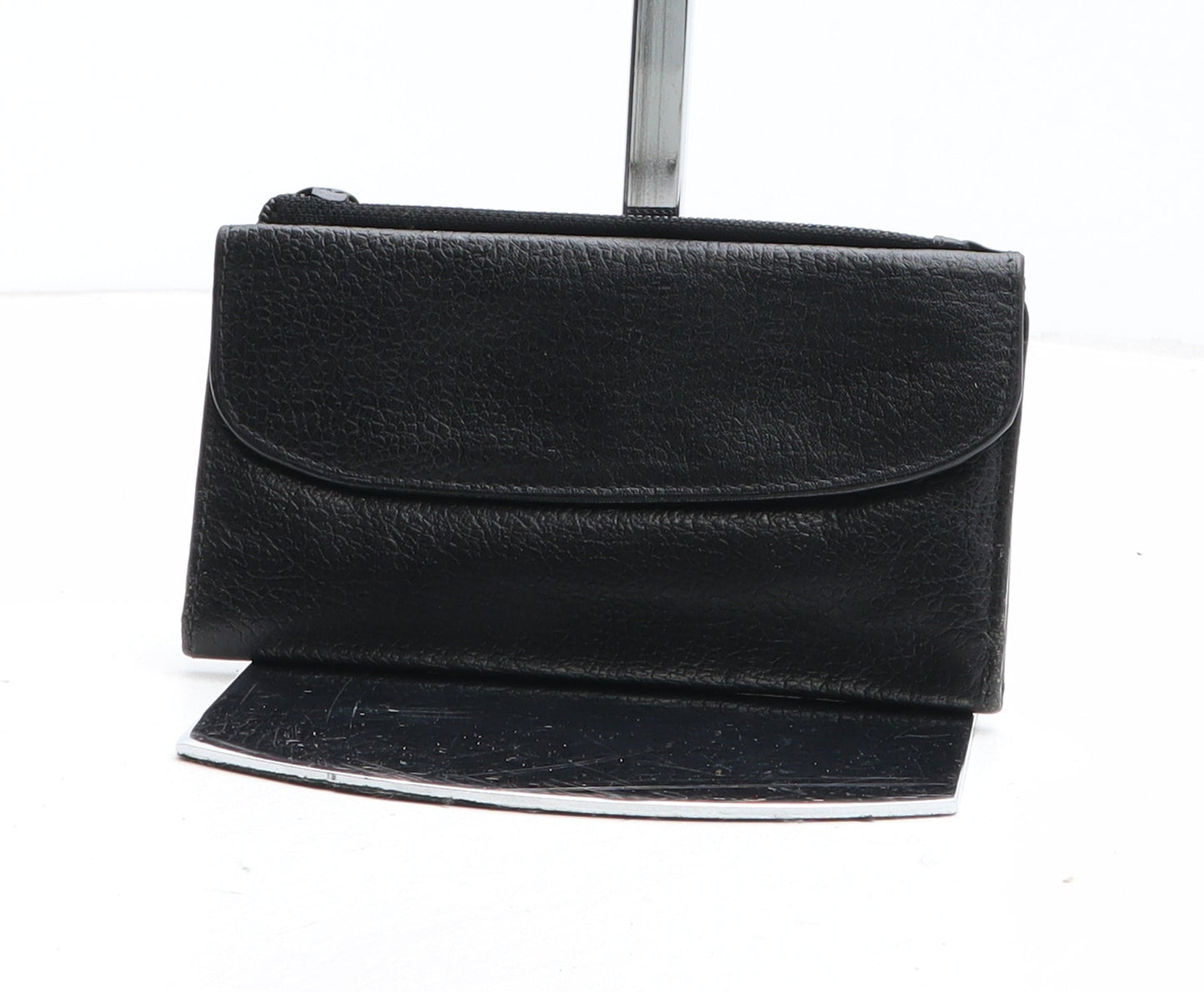 Preworn Womens Black Leather Bow Tie Wallet Size S