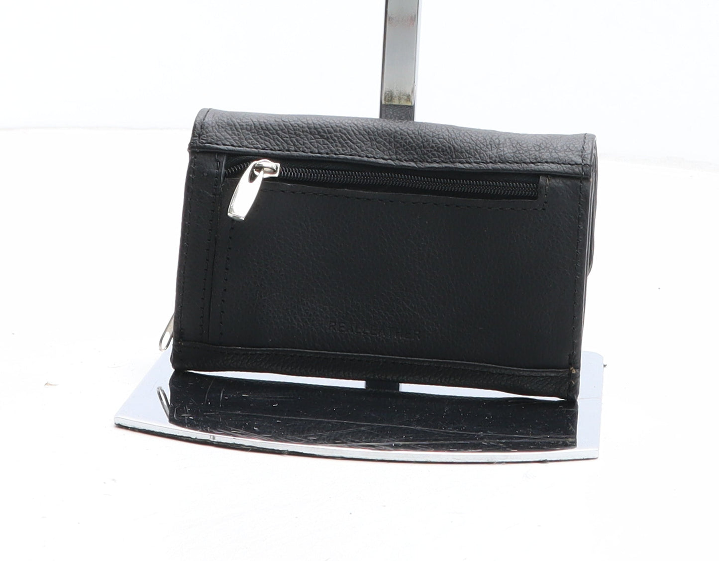 Preworn Womens Black Polyurethane Bow Tie Wallet Size S