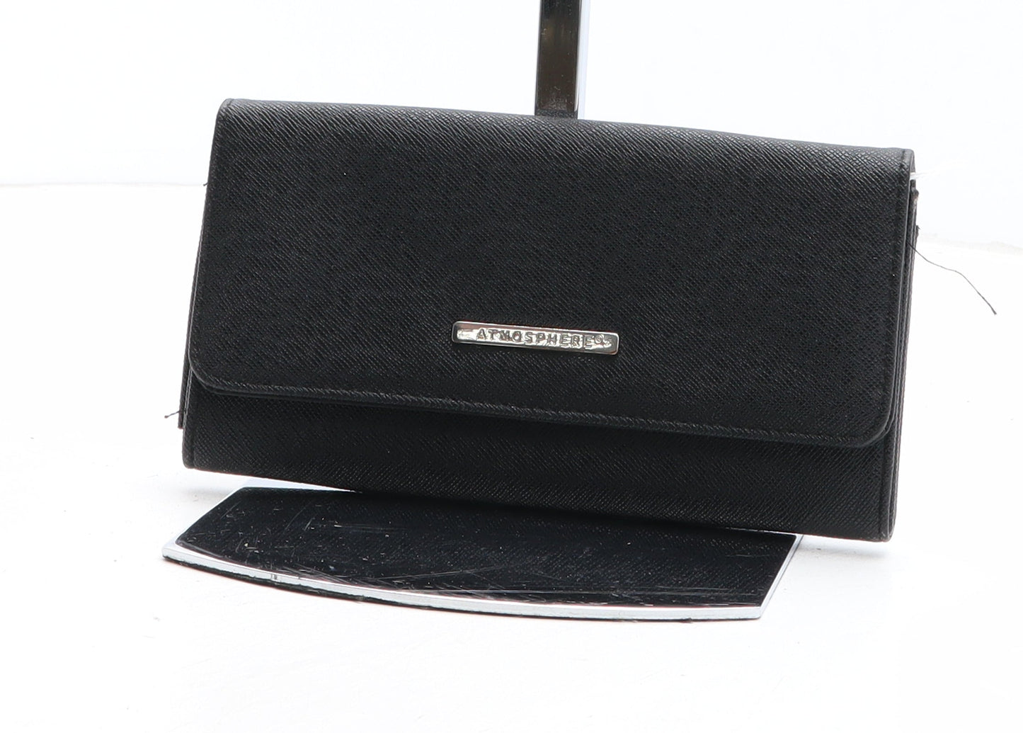 Atmosphere Womens Black Polyurethane Bow Tie Wallet Size M