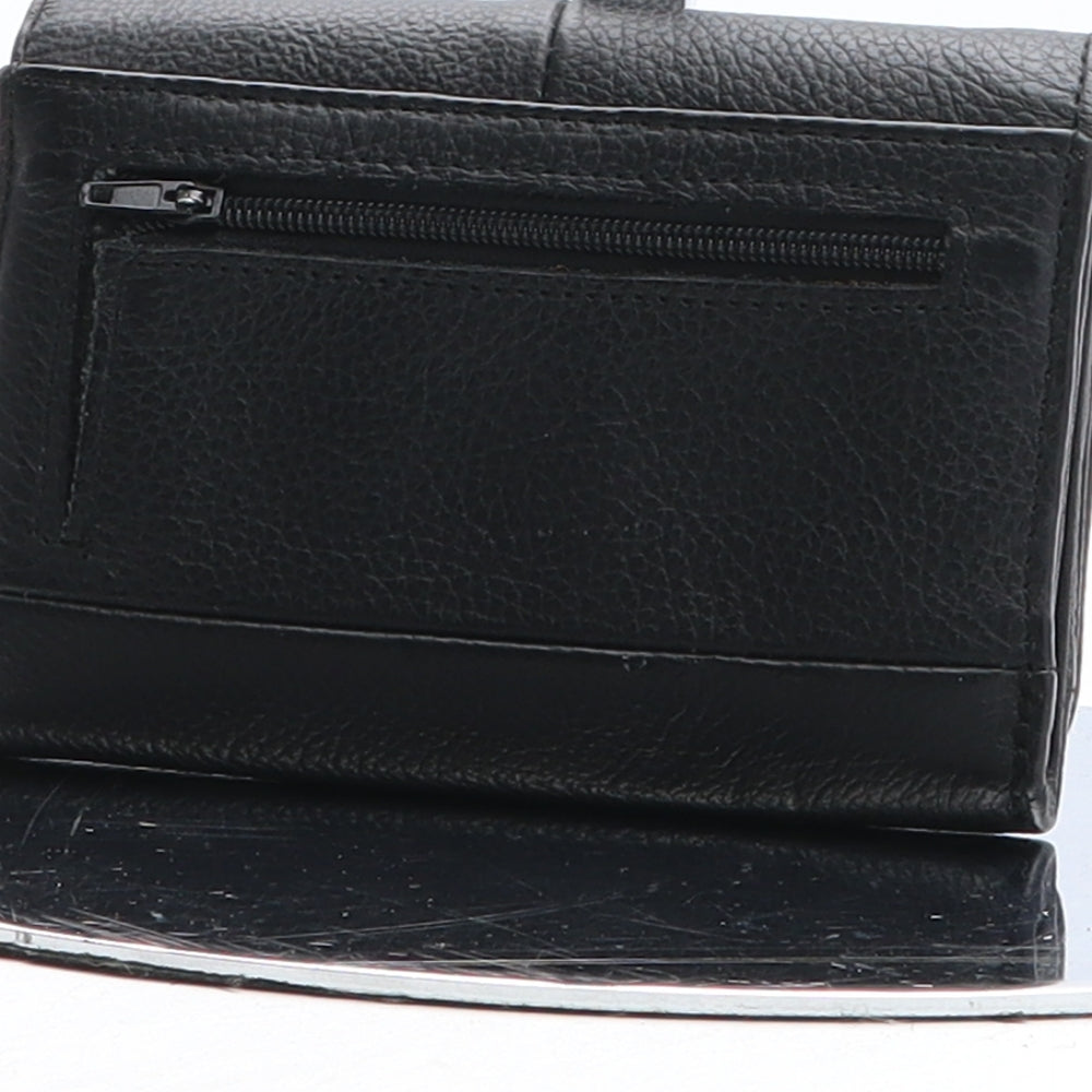 Preworn Womens Black Polyurethane Bow Tie Wallet Size S