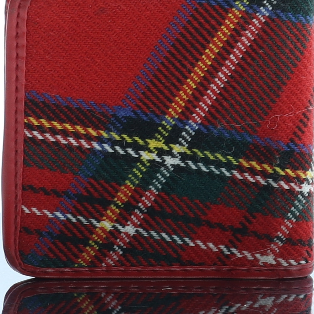 Preworn Womens Red Plaid Polyester Bow Tie Wallet Size XL - Card Organiser