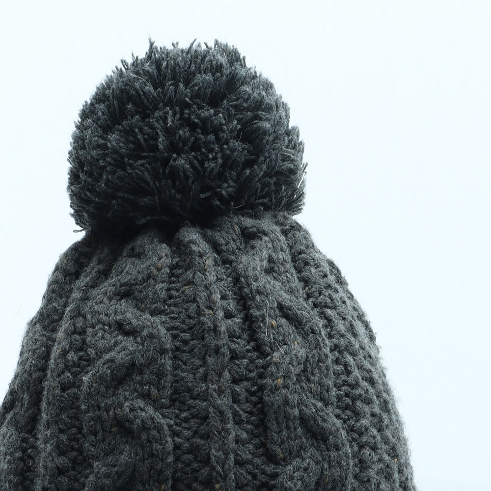 George Mens Grey Acrylic Winter Hat One Size