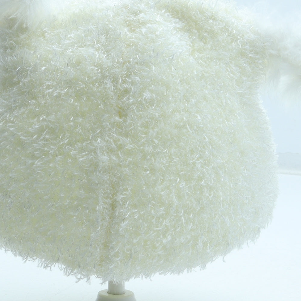 Preworn Girls White Polyester Bobble Hat Size S