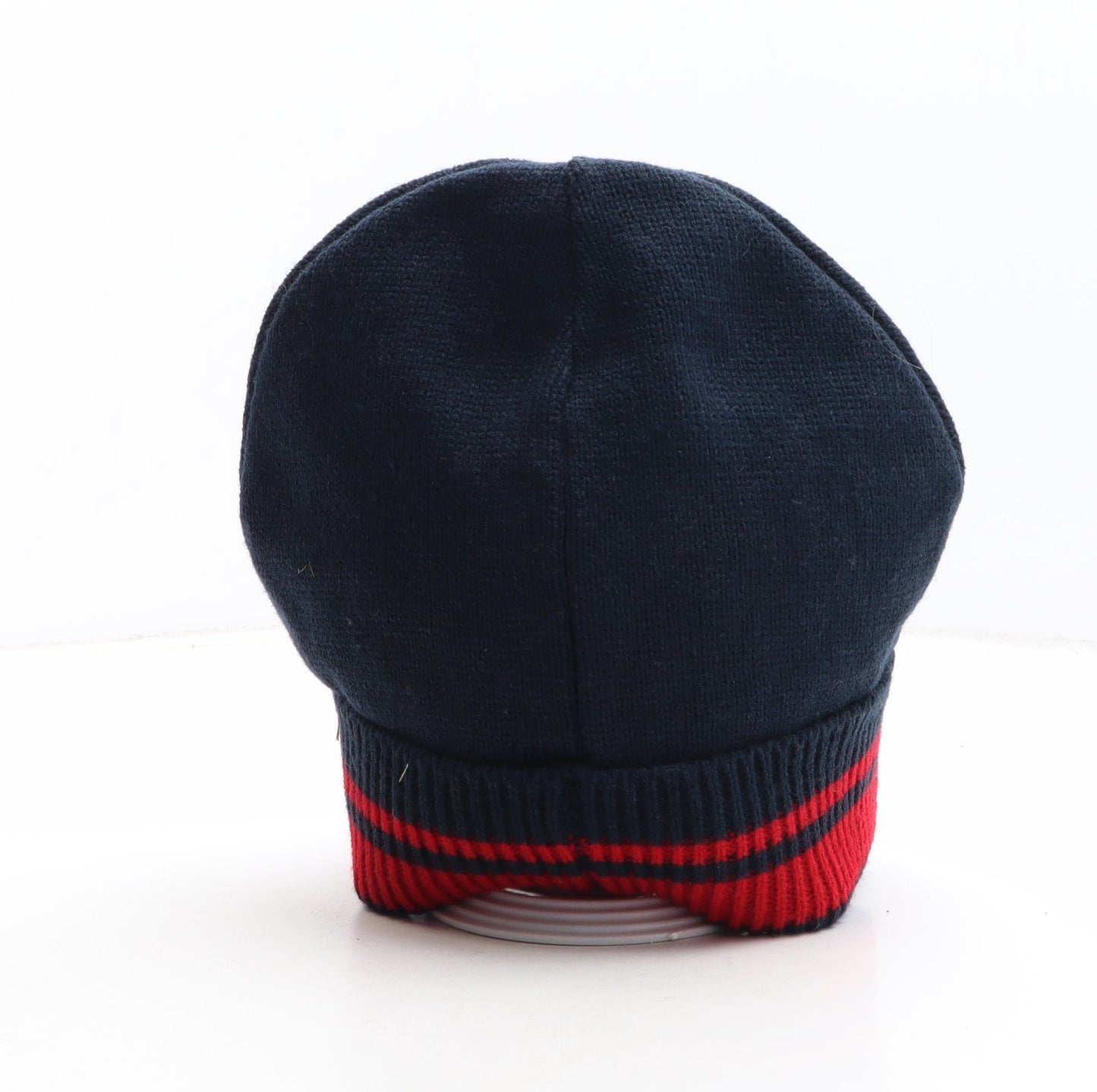 Preworn Womens Blue Colourblock Acrylic Beanie One Size