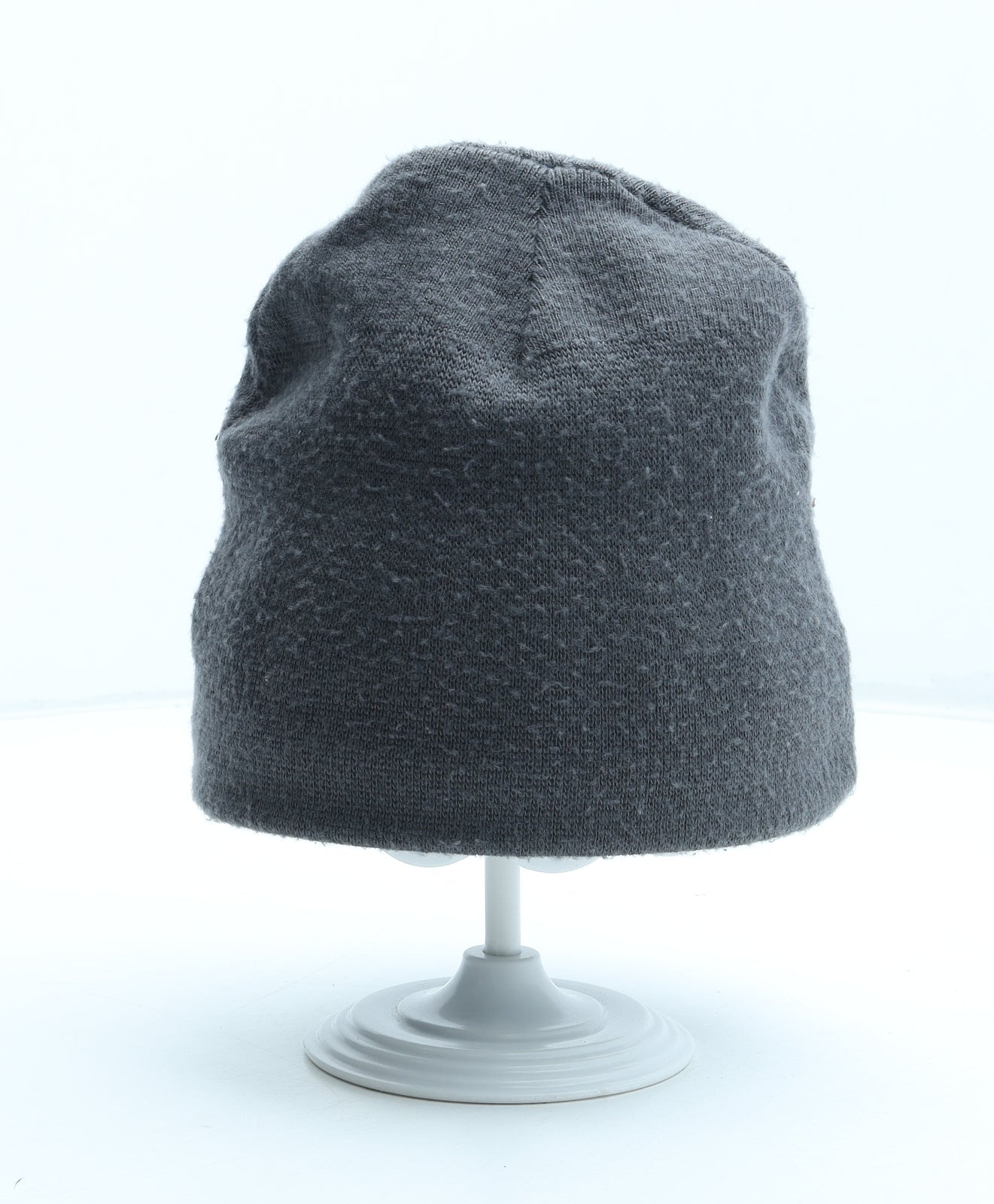 Preworn Boys Grey Acrylic Beanie Size S - Skull