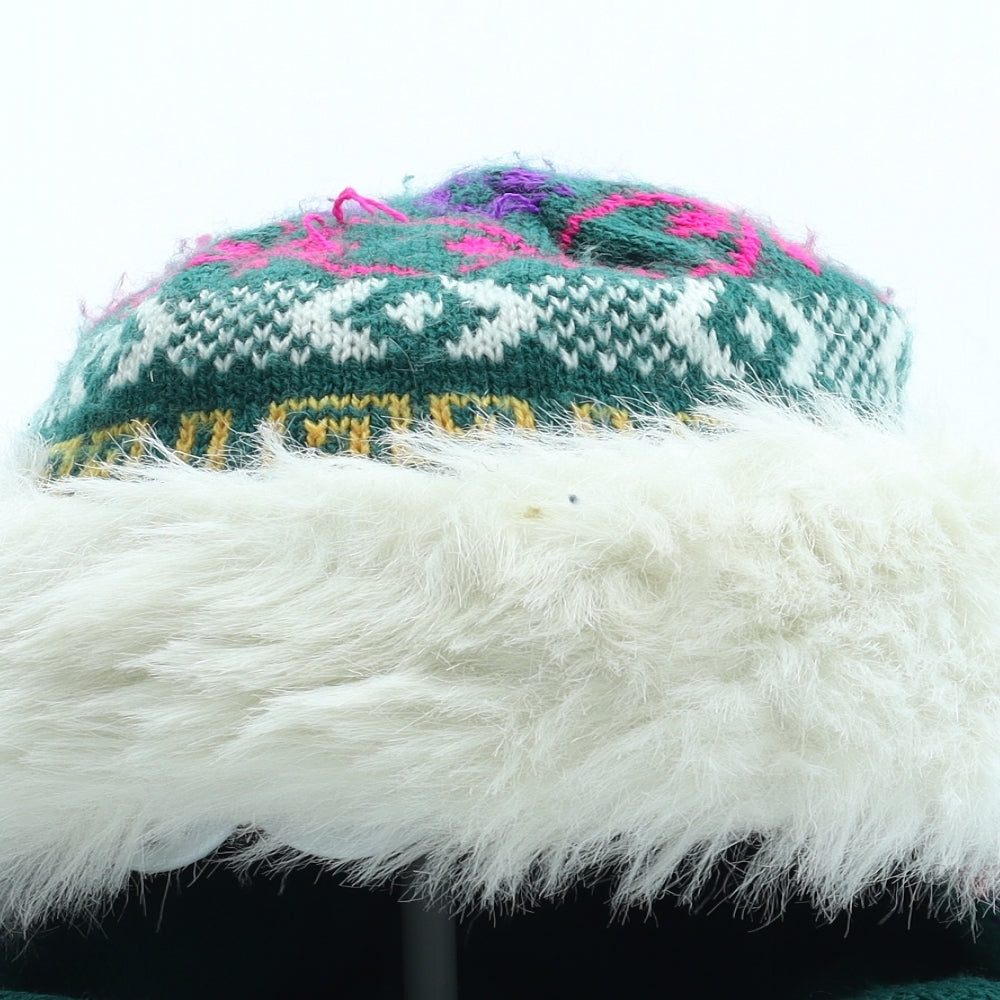 Preworn Womens Multicoloured Fair Isle Acrylic Winter Hat One Size