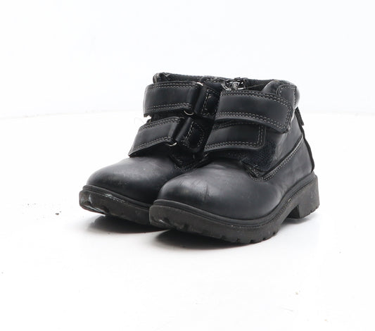 PEP&CO Boys Black Synthetic Biker Boot UK 4