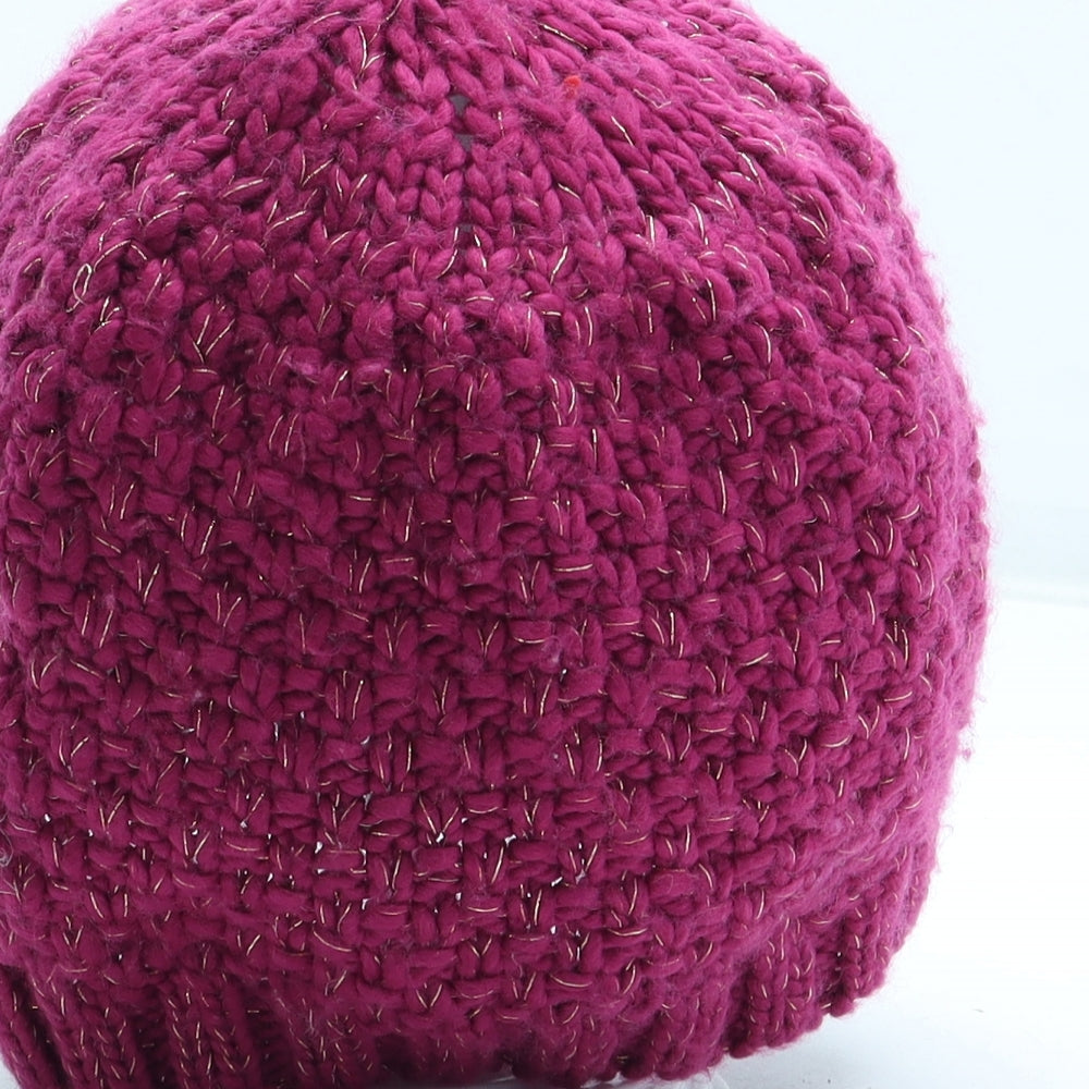 Preworn Girls Pink Acrylic Beanie One Size