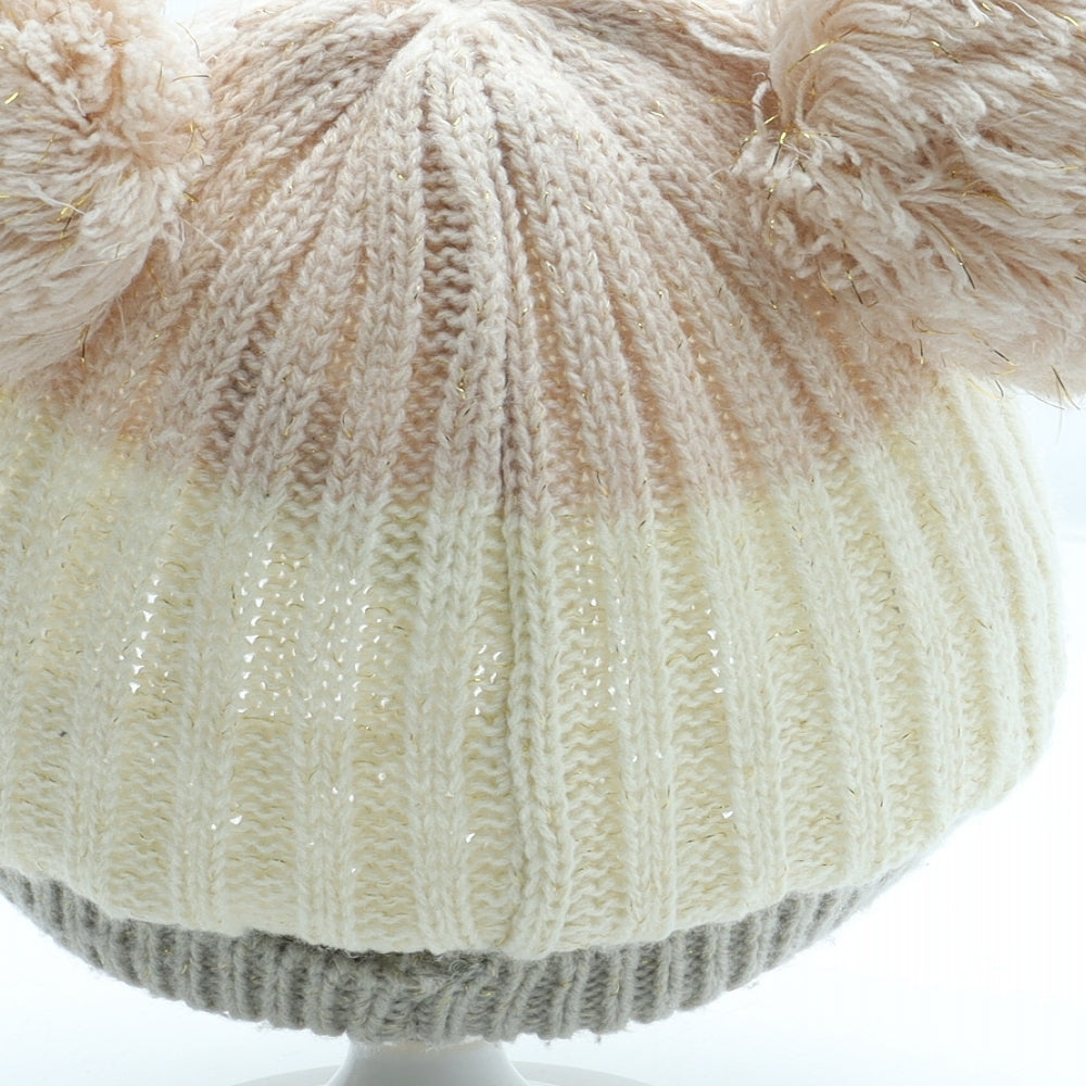 George Girls Multicoloured Colourblock Acrylic Bobble Hat One Size