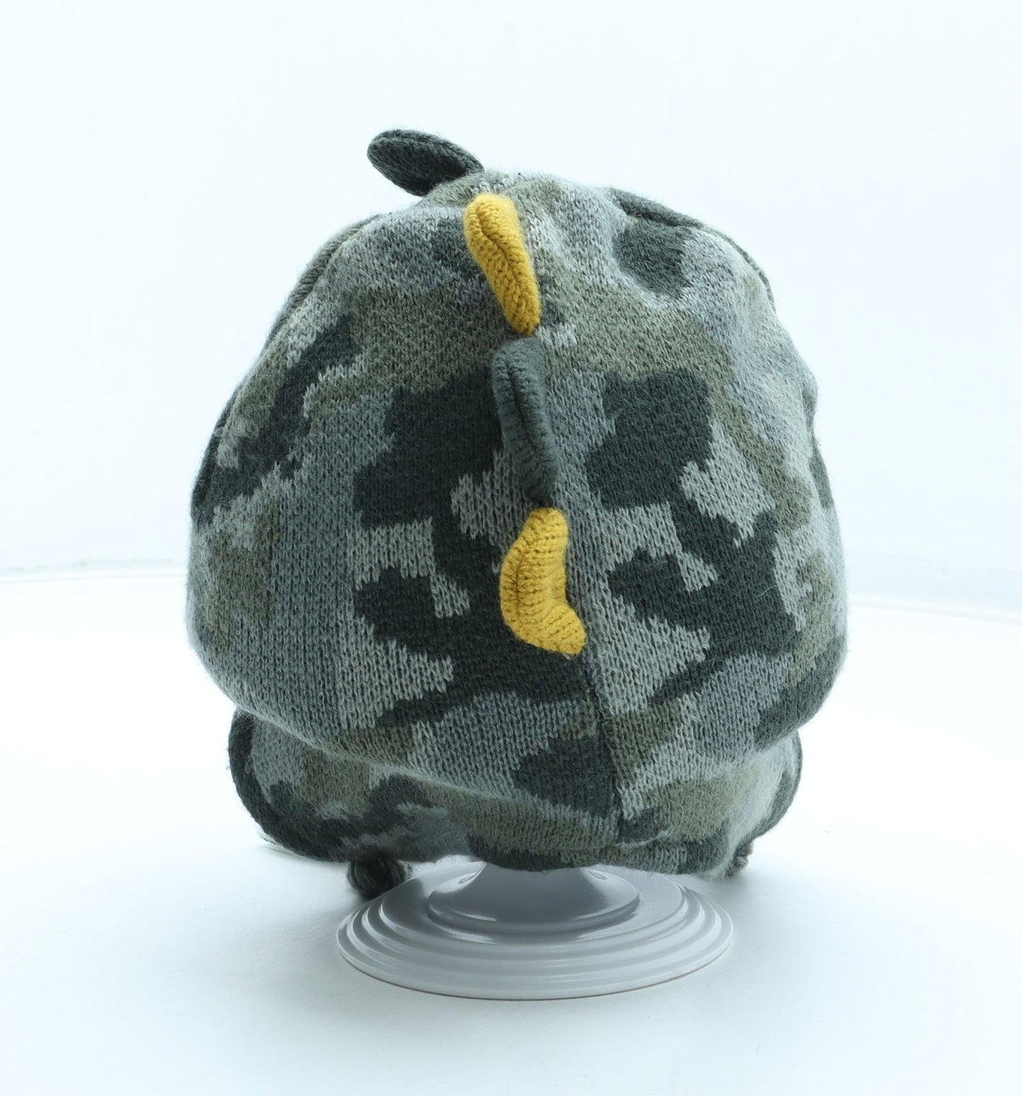 Preworn Boys Green Camouflage Acrylic Winter Hat Size S - Dinosaur