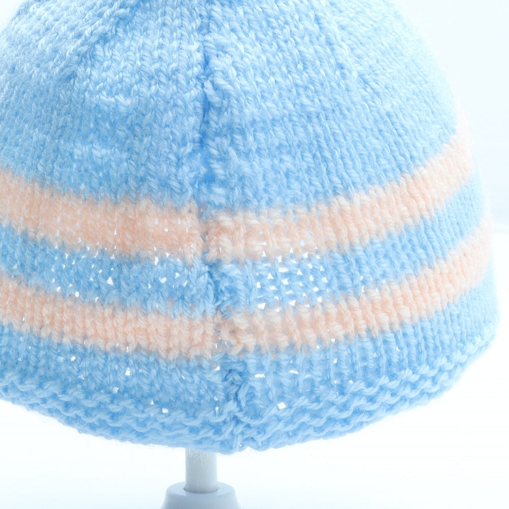 Preworn Boys Blue Colourblock Acrylic Beanie One Size