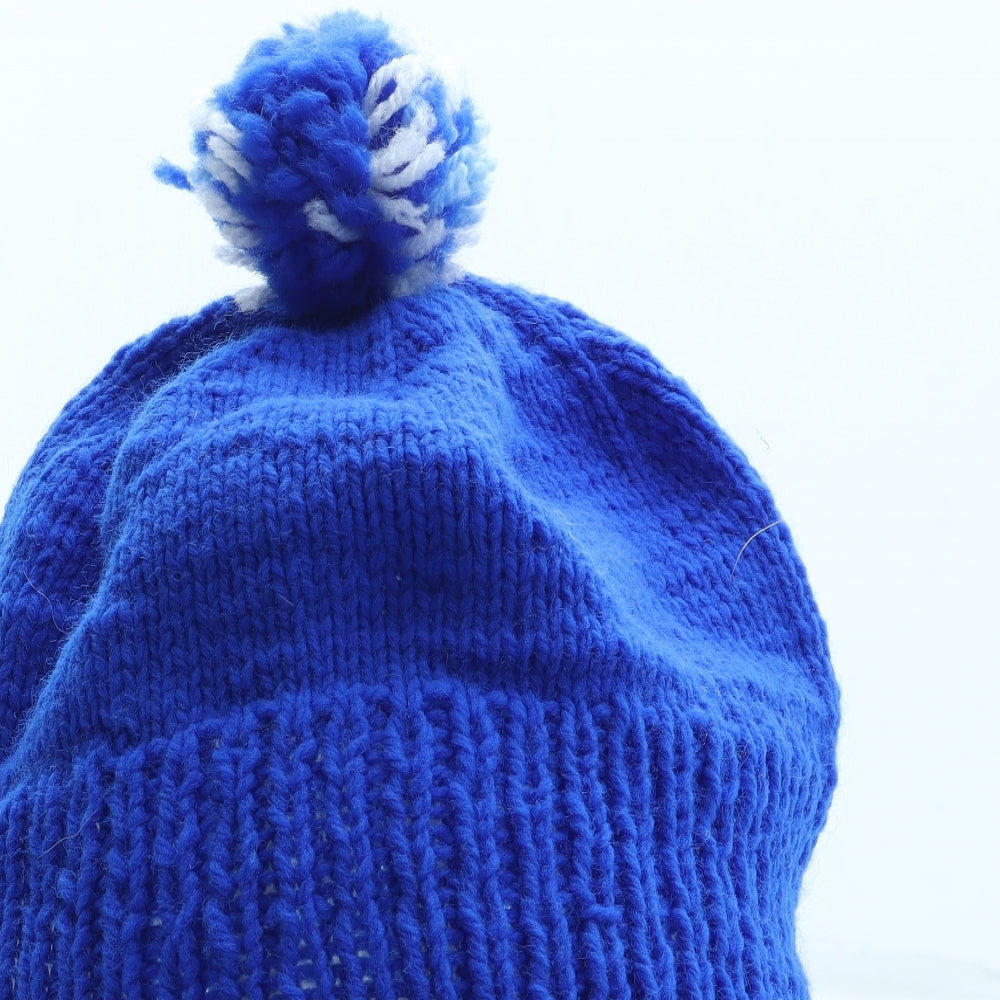 Preworn Boys Blue Acrylic Bobble Hat One Size