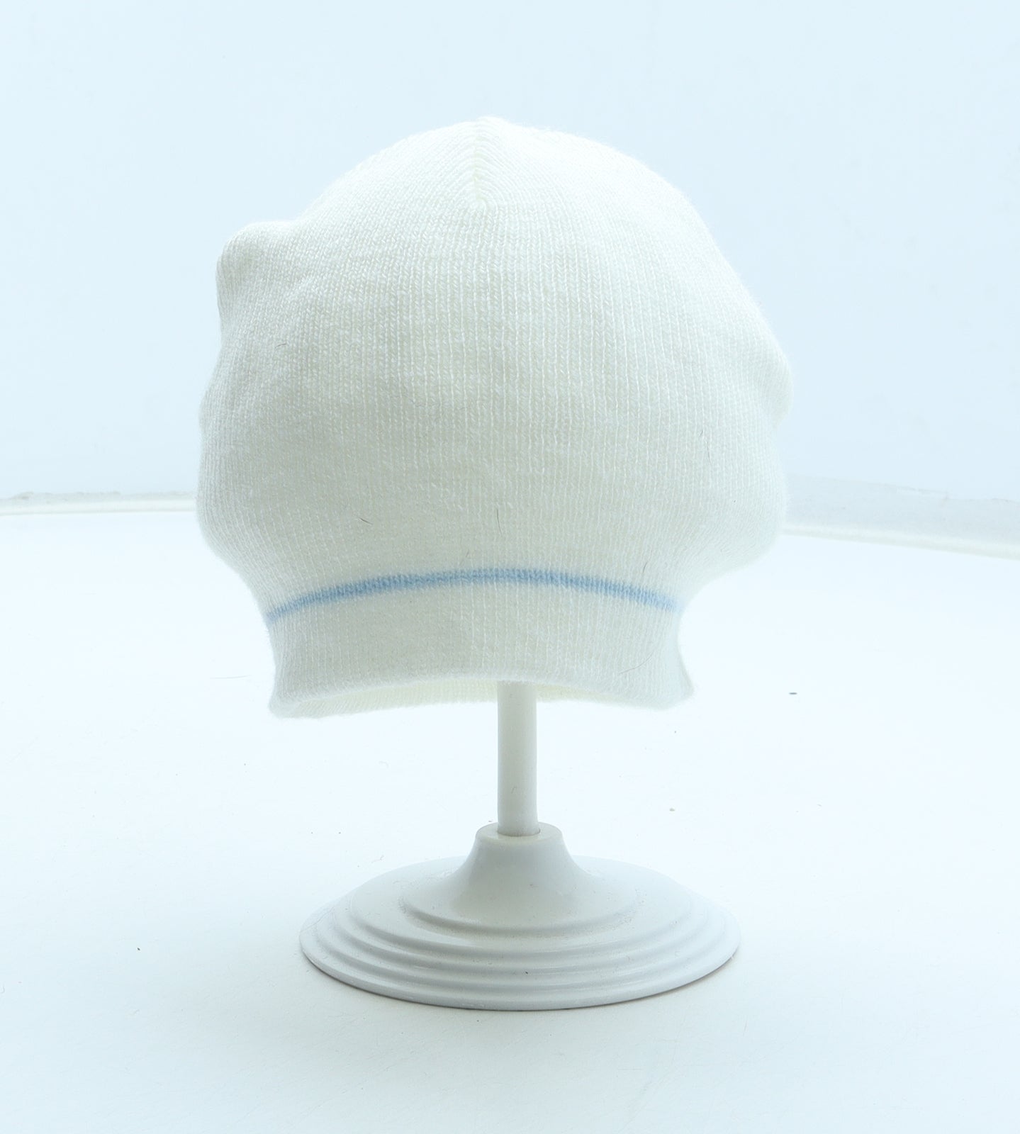 Preworn Girls White Acrylic Beanie Size S