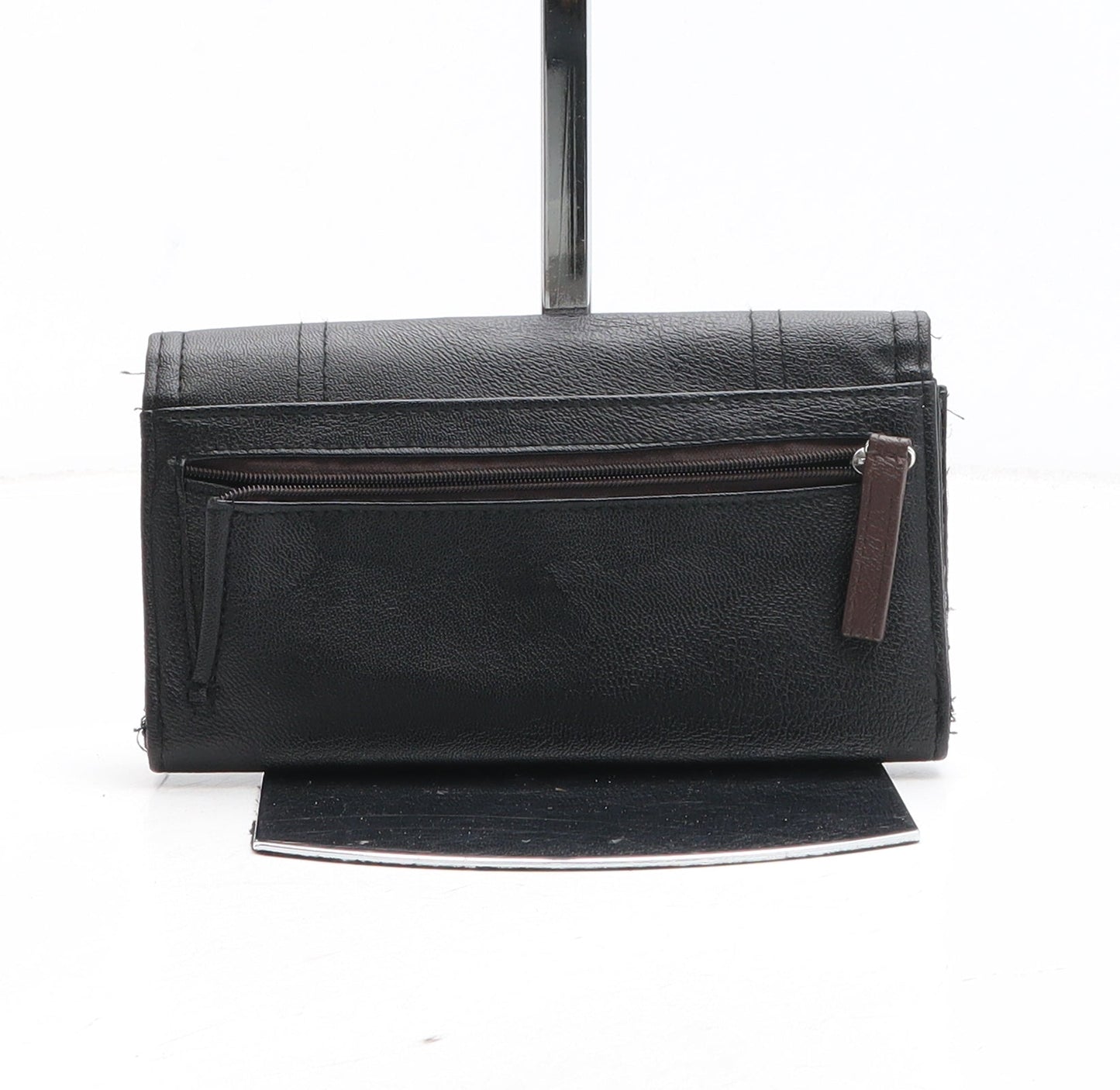 Preworn Womens Black Polyurethane Bow Tie Wallet Size M